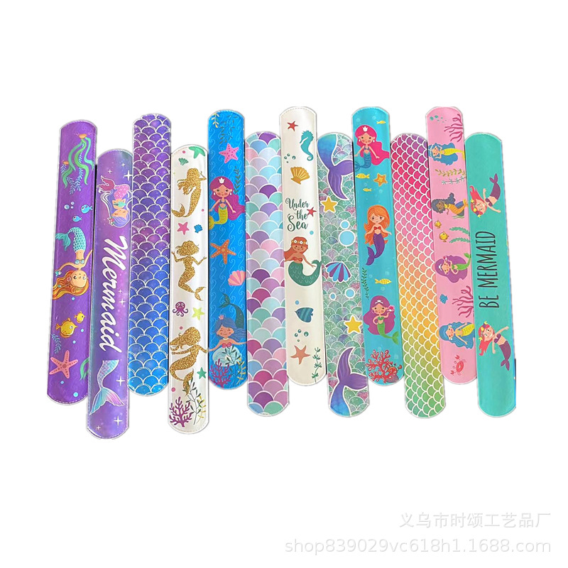 Science Of Happiness - 12Pcs 인어 소녀 슬랩 팔찌 선물
