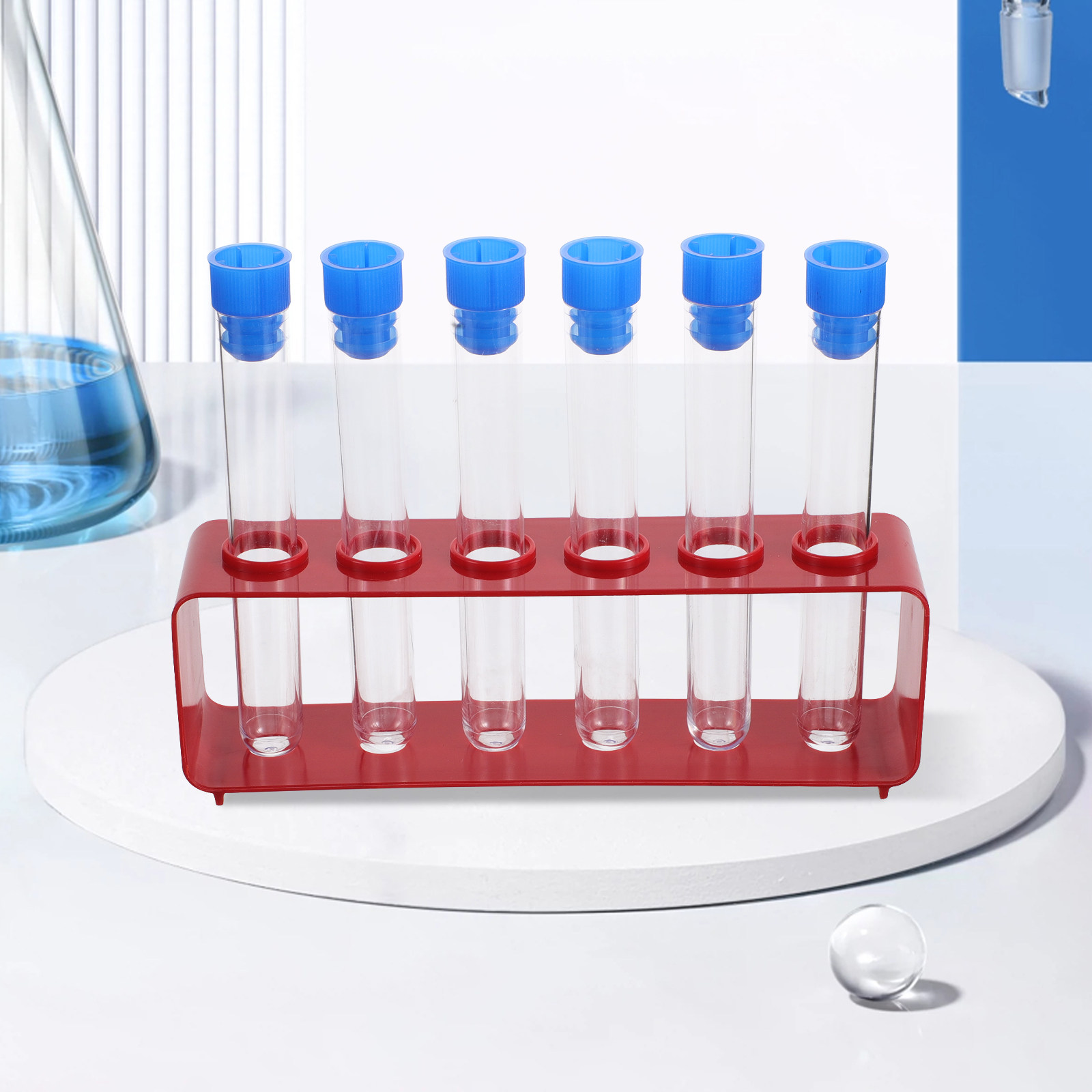 Chemistry Set Beginner - 1세트 과학 시험관 투명 플라스틱 실험관(캡
