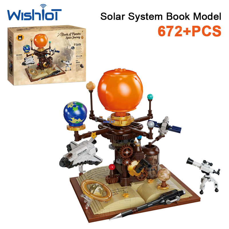 Solar System Orrery - 672pcs 태양계 오레리 빌딩 블록 회전하는