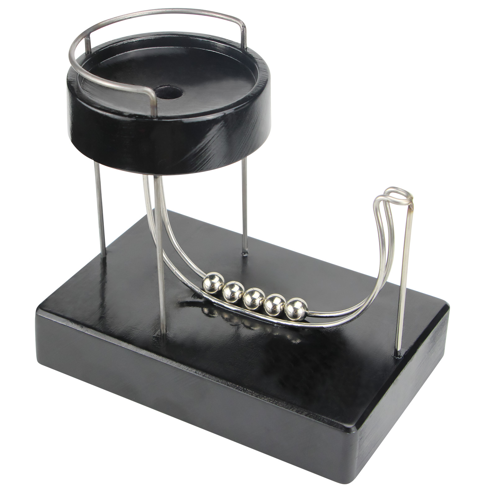 Newton Cradle Large - 블랙 충전 영구 플라스틱 기계, 키네틱