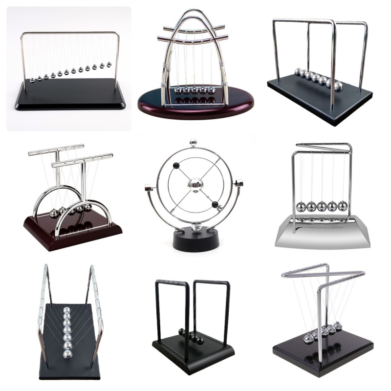 Newton Cradle Large - 뉴턴의 진자 금속 브래킷 에너지 보존