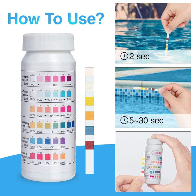 6 in 1 염소 PH 테스트 스트립 - 50개 다목적 - Ph Strip Test 리뷰 및 가격